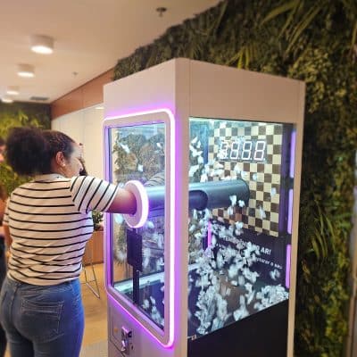 Cabine de vento com vouchers para eventos - Grua Events