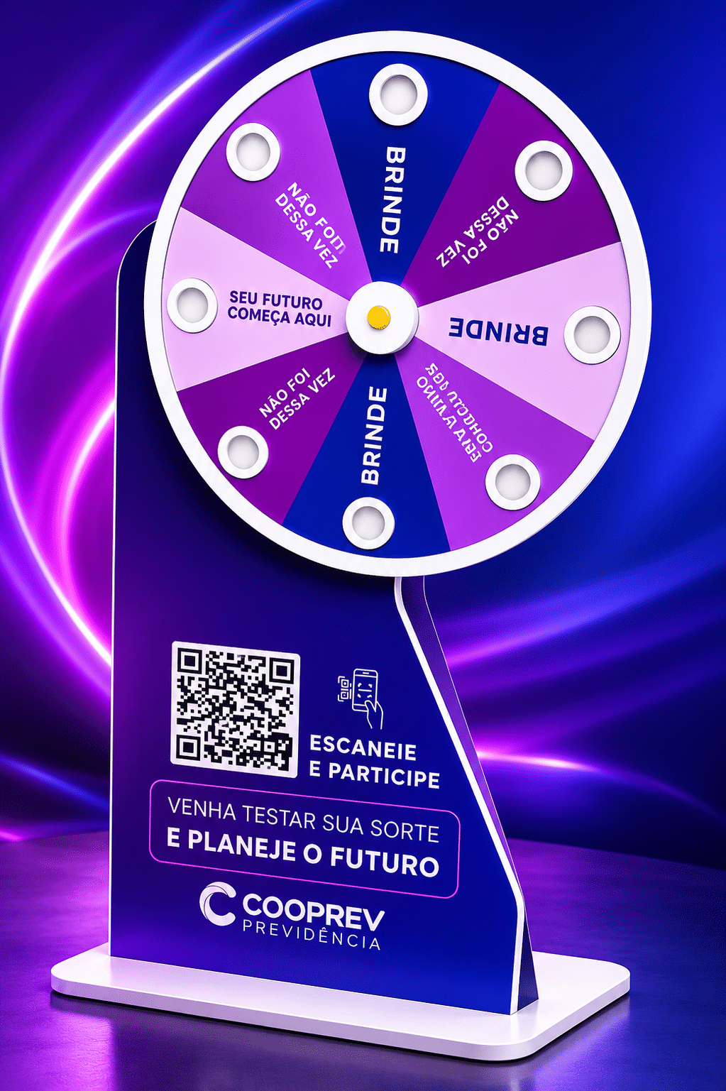 Roleta de prêmios sonora para eventos - detalhe | Grua Events